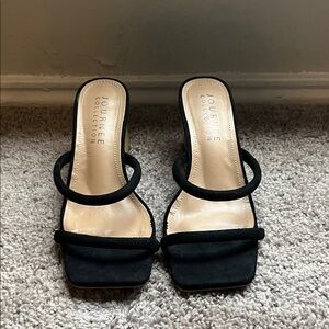 Journee Collection Black Heeled Sandals